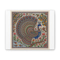 Peacock Madhubani Canvas Print — Traditional Indian Folk Art Stretched Canvas