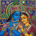 Radha Krishna Lippan Art: Kutch Mud Mirror Painting, Indian Home Decor