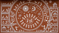 Warli Tribal Art Canvas Wall Decor, Indian Folk Painting, Boho Rustic Home Art